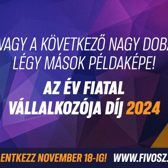 November 18-ig lehet pályázni az Év Fiatal Vállalkozója Díjra