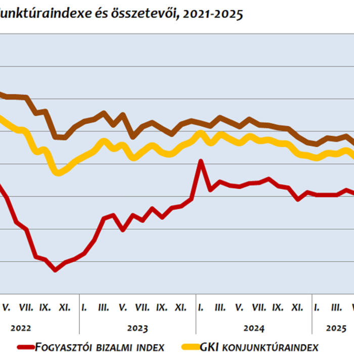Májusban csökkent a GKI konjunktúra indexe, tovább esett a cégek inflációs várakozása