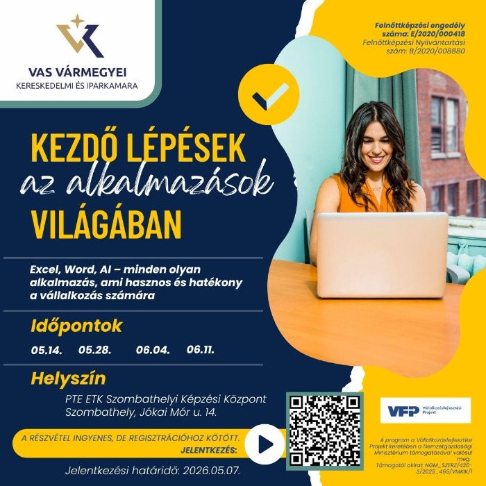 Tegye hatékonyabbá vállalkozását!  Gyakorlati előadássorozat indul Szombathelyen