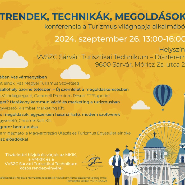 Trendek, technikák, megoldások - konferencia a Turizmus Világnapja alkalmából