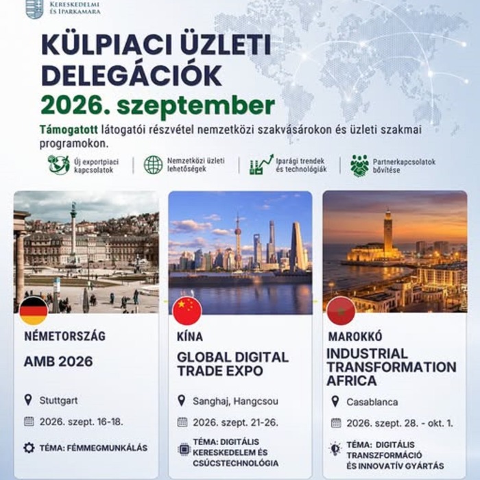 Őszi üzleti támogatott  delegációk - meghosszabbított jelentkezési határidő