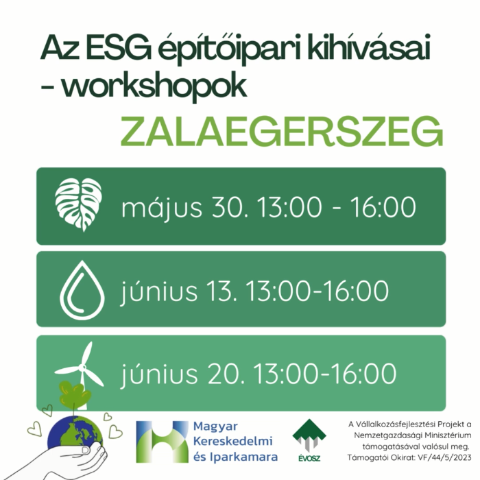 Az ESG építőipari kihívásai - workshopok Zalaegerszegen